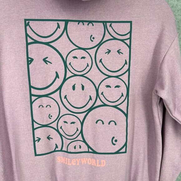 Smiley World x H&M Kids Oversized Graphic Full Zip Hoodie Size XL Purple Happy - Picture 11 of 16